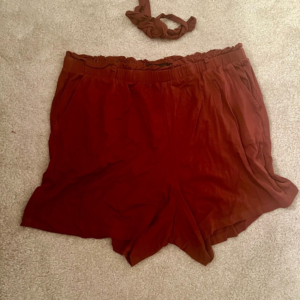 Torrid High Waist Rust Shorts